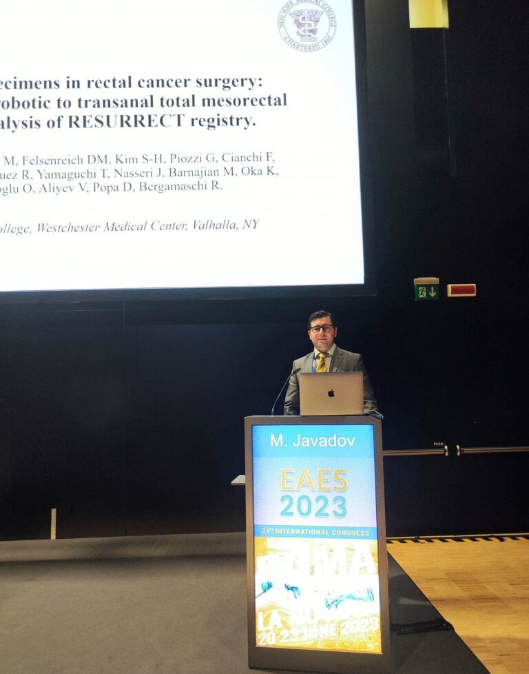 Dos. Dr. Mirxalıq Cavadov 31-ci EAES Beynəlxalq Konqresində məruzə edir, Roma, 2023